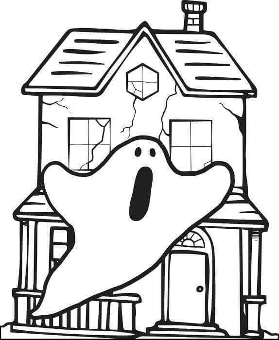 Printable Haunted House Coloring Pages PDF