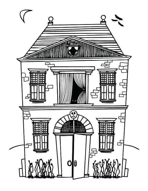 Haunted House Colouring Pages Printable