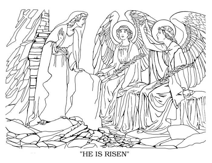 He Is Risen Christian Bible Coloring Pages