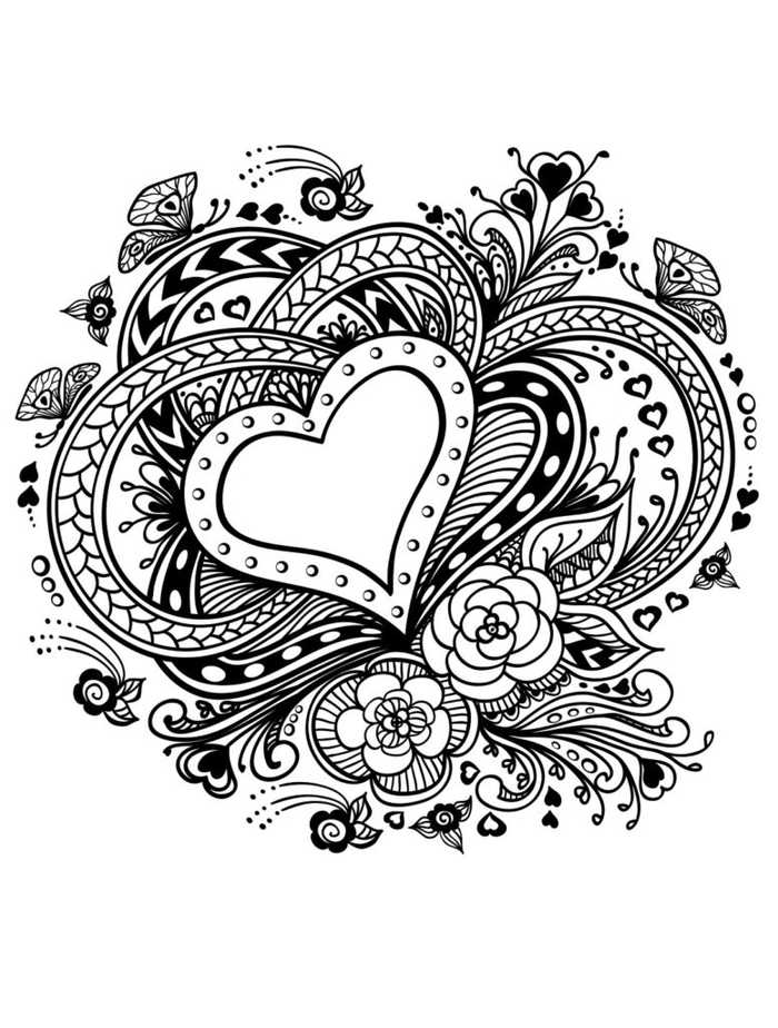 Heart Art Coloring Pages