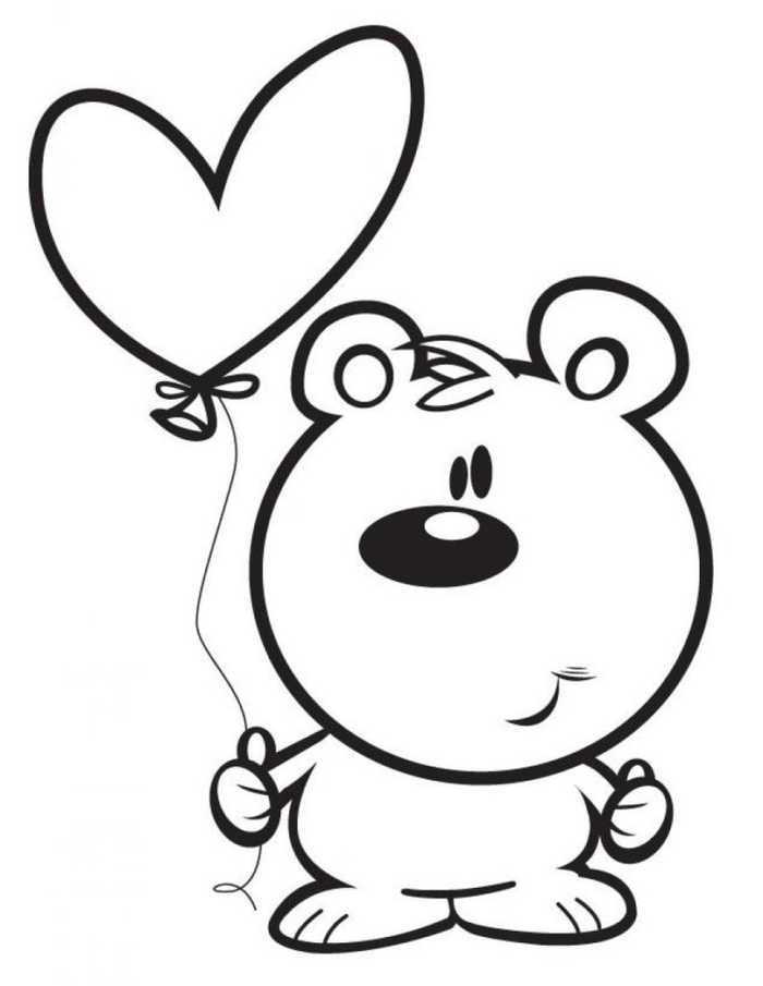 Heart Balloon Coloring Page