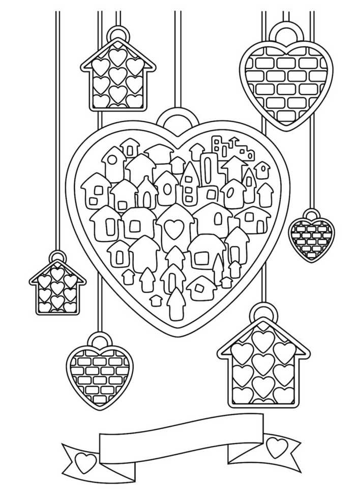 Heart Decor Coloring Pages