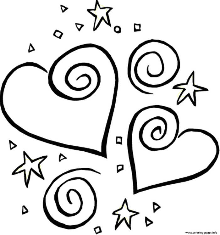 Heart Swirls Coloring Page