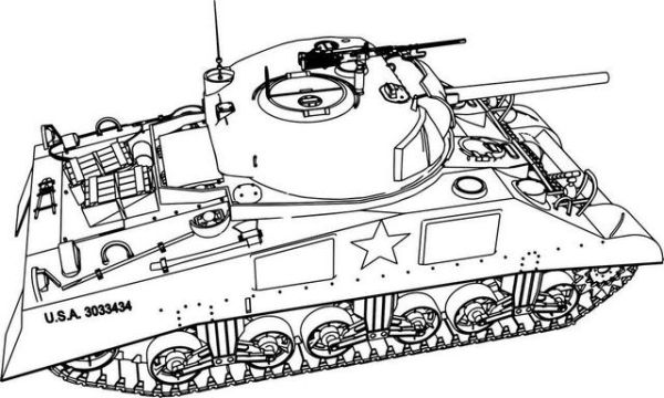 Heavy Tank Coloring Page for Kids