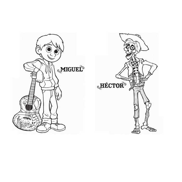 Hector And Miguel Coco Coloring Pages