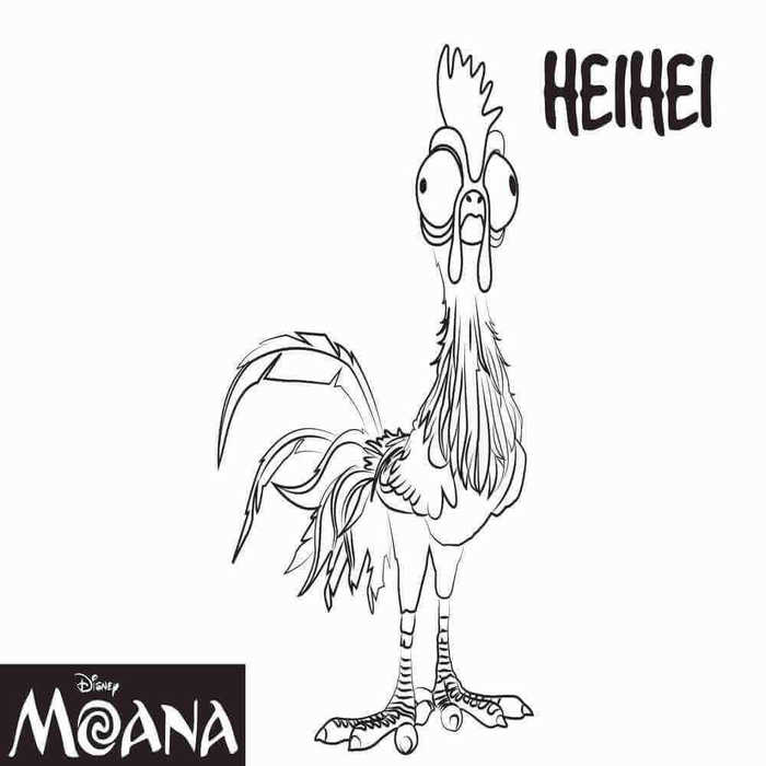 Heihei Moana Coloring Pages