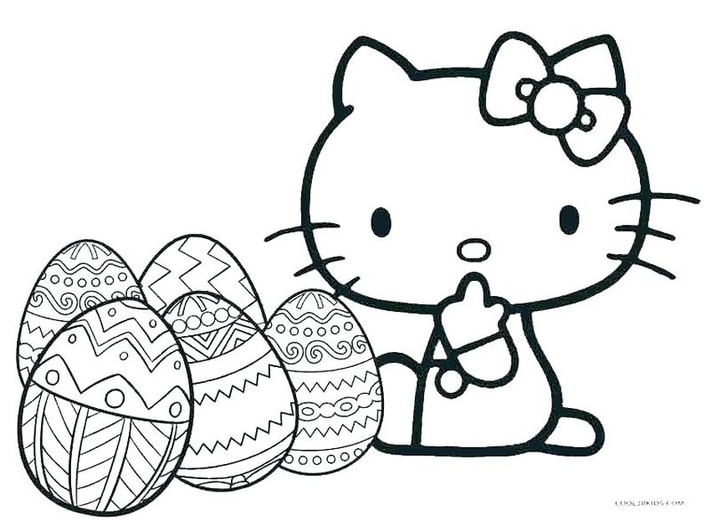 hello kitty happy easter coloring pages