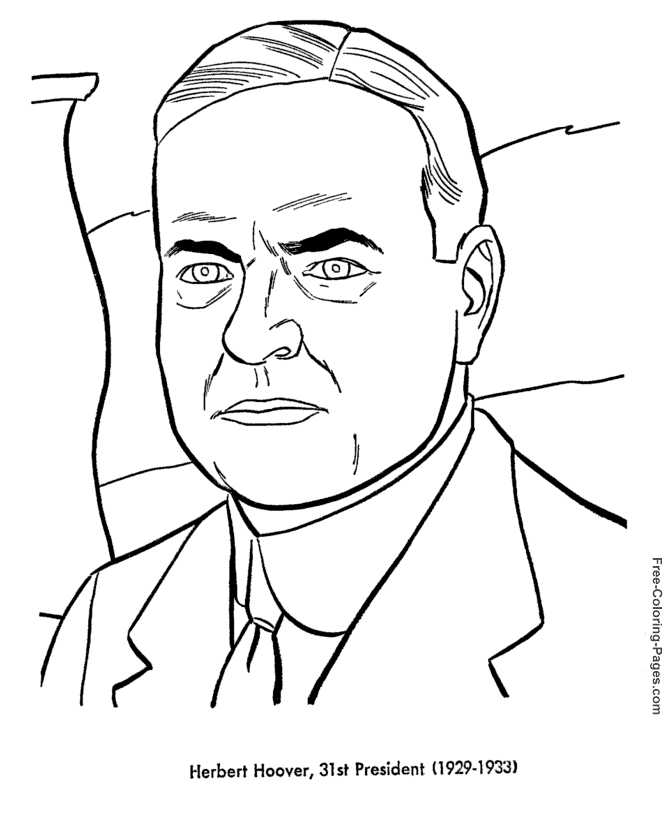 Herbert Hoover Presidents Day Coloring Pages