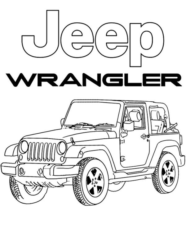 High quality Jeep Wrangler Coloring Page To Print For Free