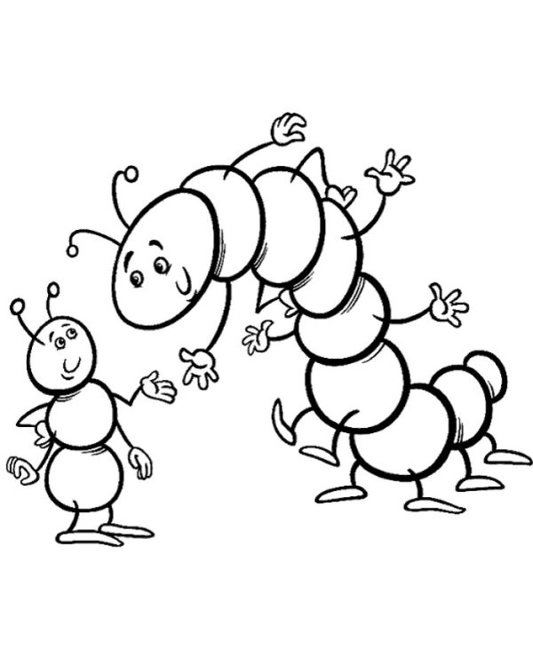 High quality Two Funny Worms Coloring Page To Print For Free