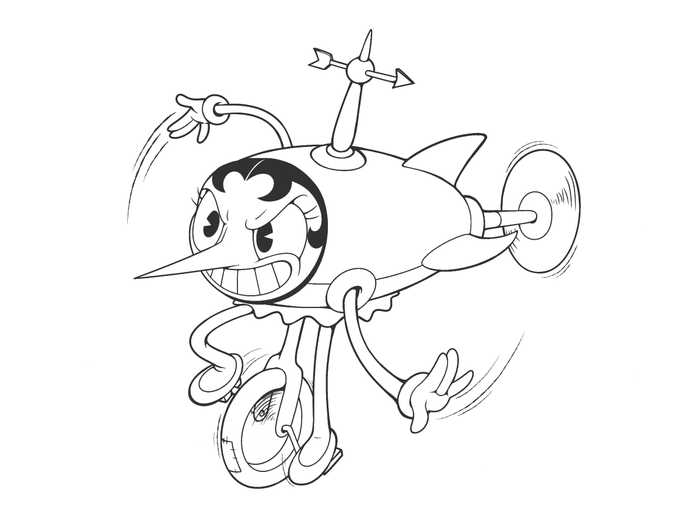 Hilda Berg From Cuphead Coloring Page