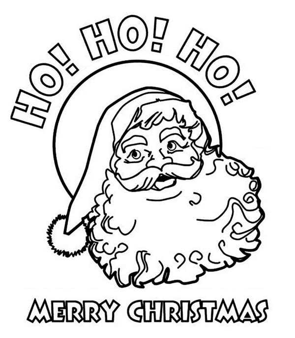 Ho Ho Ho Merry Christmas Coloring Page