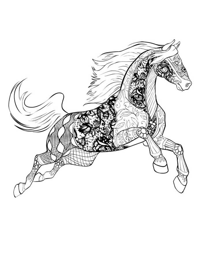 Horse Coloring Page For Adults