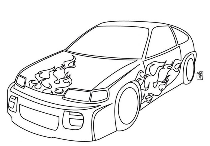 Hot Rod Car Coloring Pages