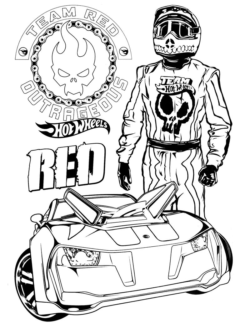 Hot Wheels Coloring Pages Track Attack