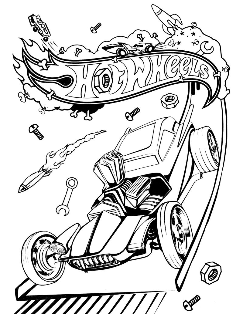 Hot Wheels Motorcycle Coloring Pages