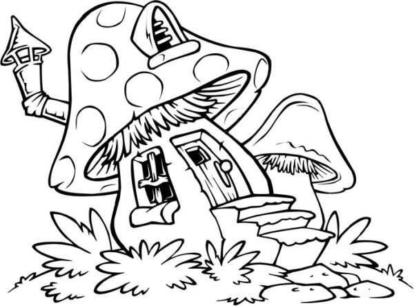 House of smurf coloring pages