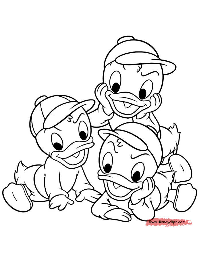 Huey Dewey And Louie Ducktales Coloring Page