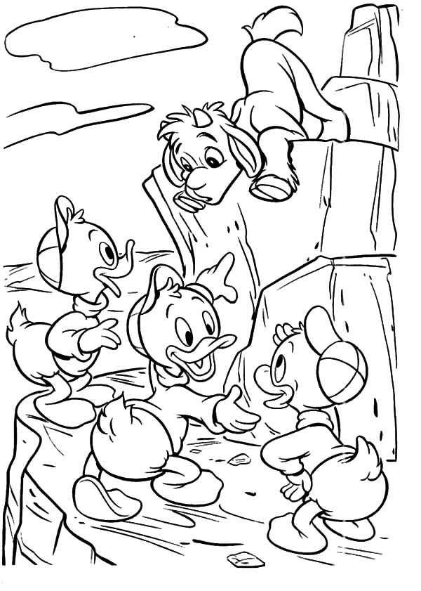 Huey Dewey Louie From Ducktales Coloring Page