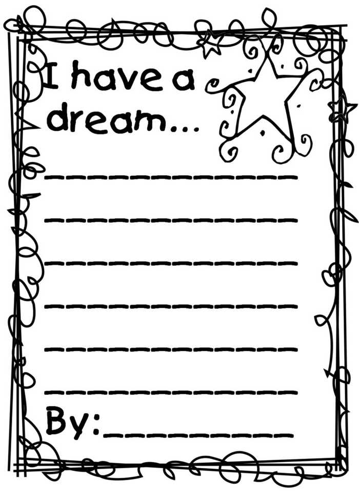I Have A Dream Writing Worksheet