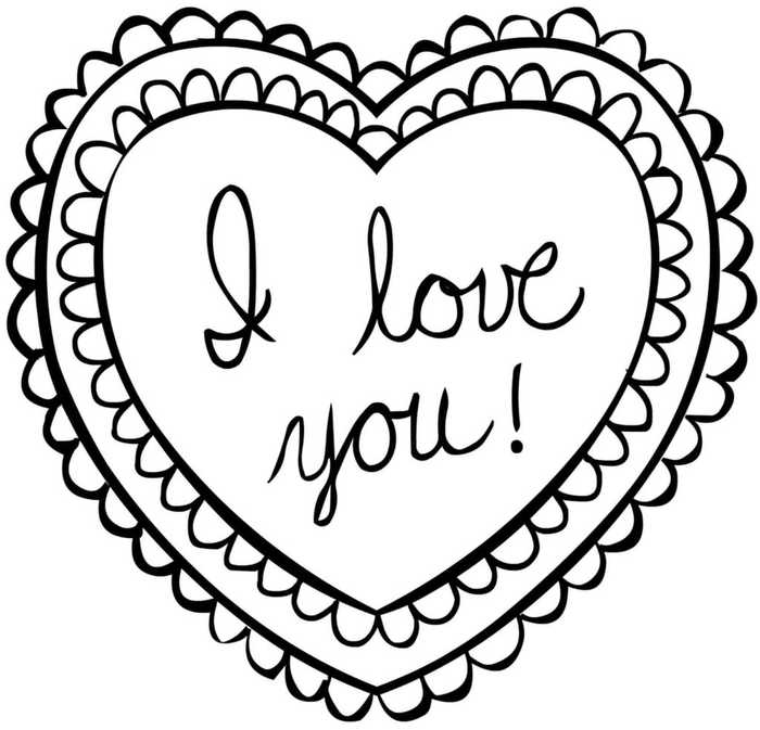 I Love You Heart Coloring Page