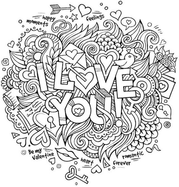 Romantic Love Quote Coloring Pages Printable PDF - Coloringfolder.com