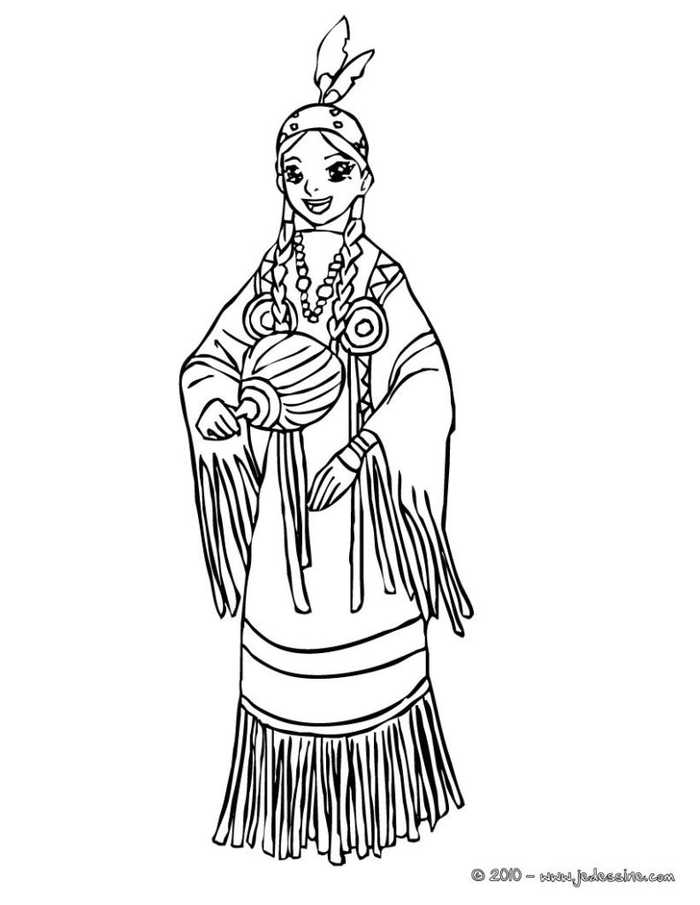Indian Princess Coloring Pages