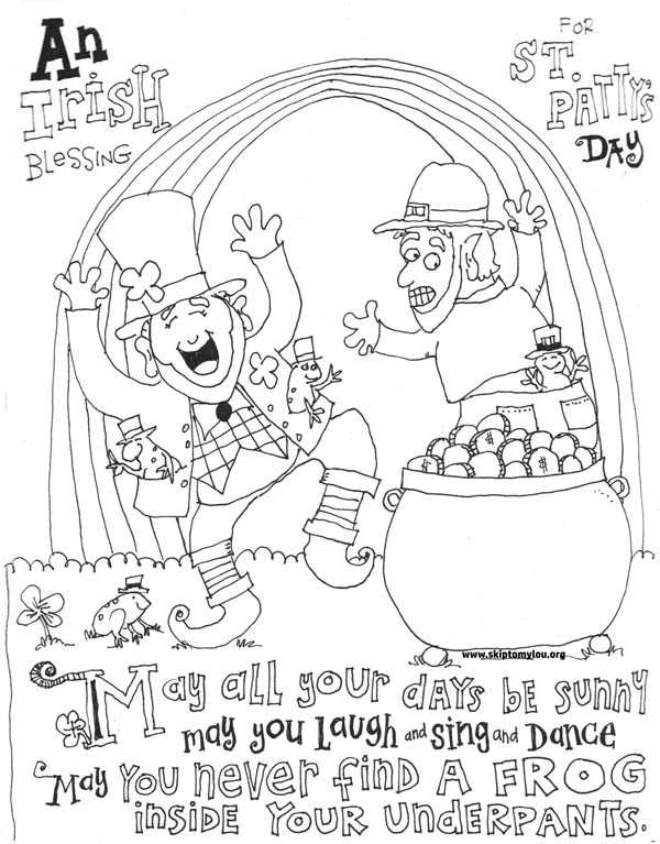 Irish Blessing St Patricks Day Coloring Pages