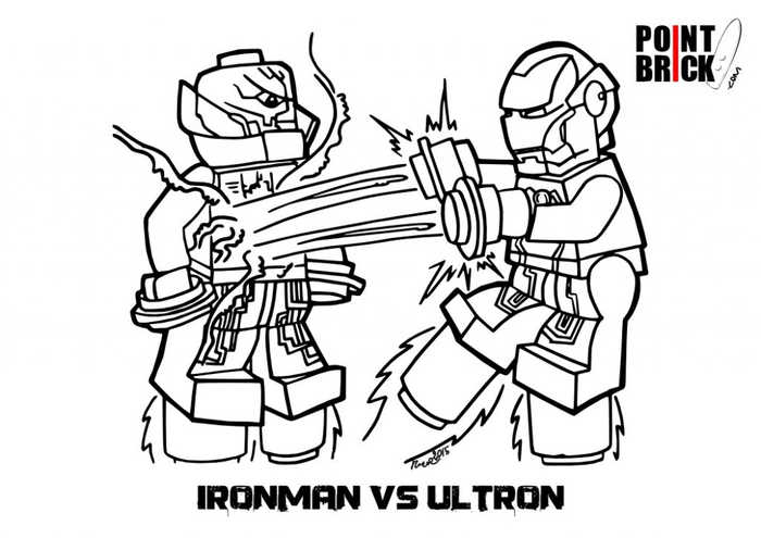 Ironman Vs Ultron Lego Avengers Coloring Pages