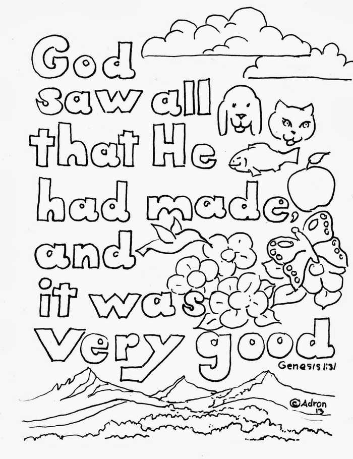 It Was Very Good Genesis Creation Coloring Page