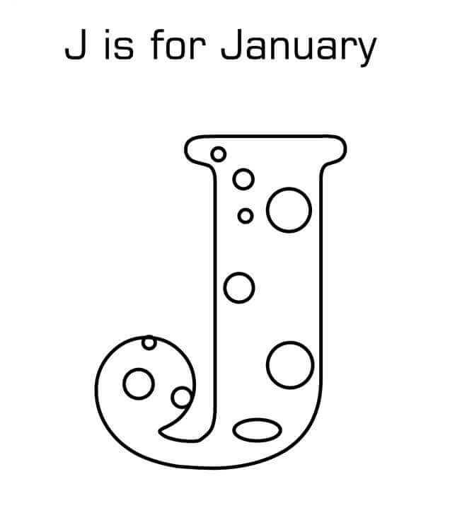 J For January Coloring Page