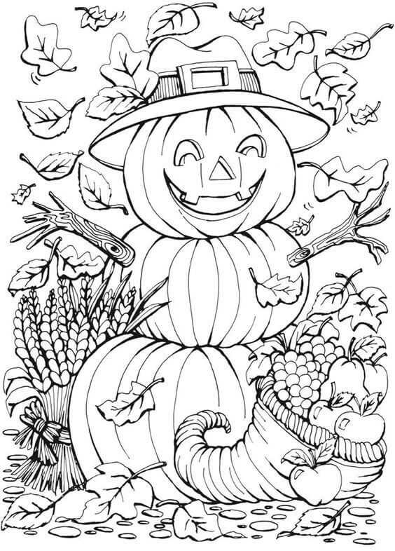 Jack O Lantern Scarecrow Coloring Page