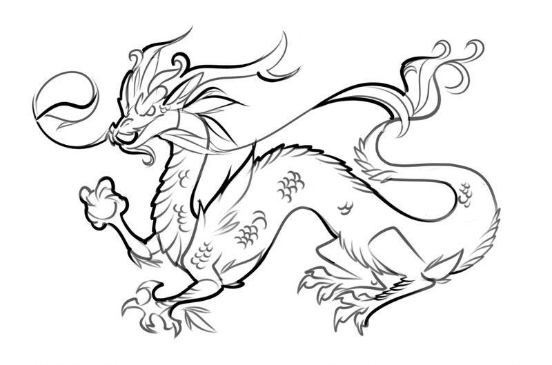 Japanese Dragon Coloring Pages