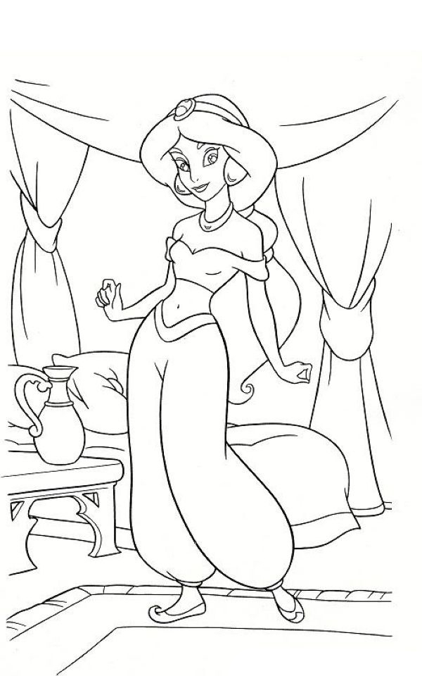 Jasmine Disney Princess Sa Coloring Pages Printable