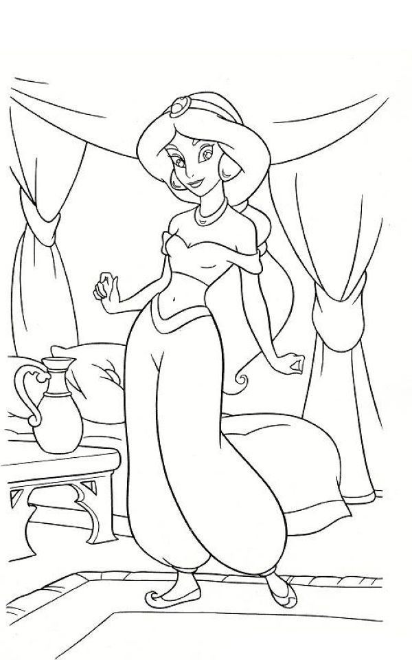 princess jasmine coloring pages for kids