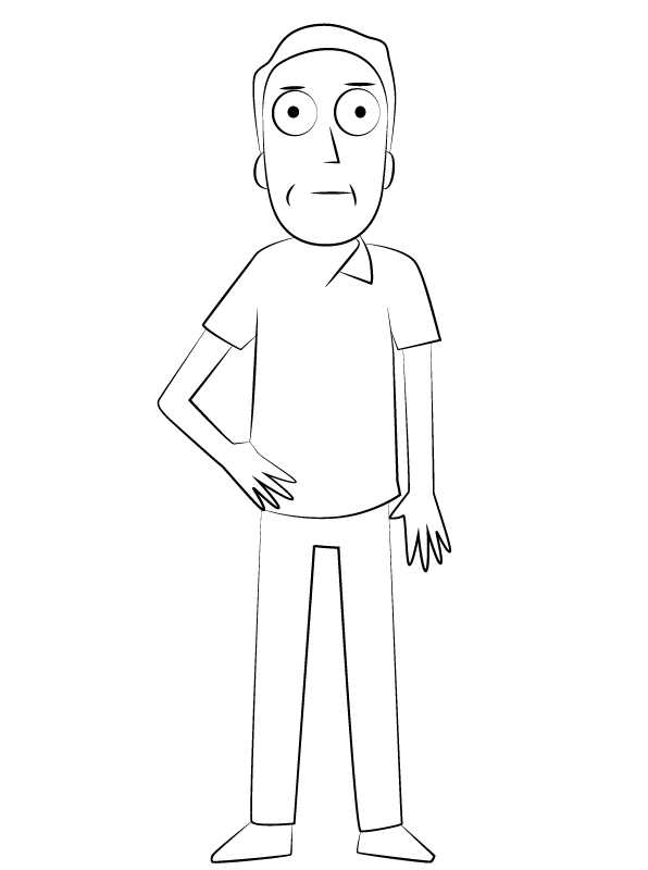 Jerry Smith From Rick And Morty Coloring Page
