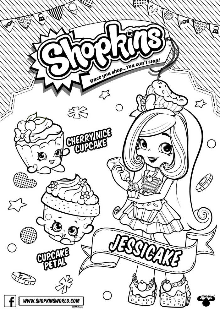 Jessicake Shoppies Shopkins Coloring Pages