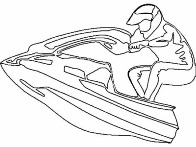 Jet ski stand up sport coloring page