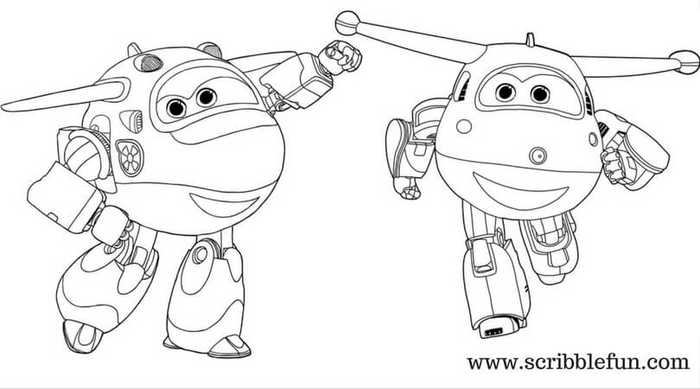 Jett And Mira Super Wings Coloring Pages