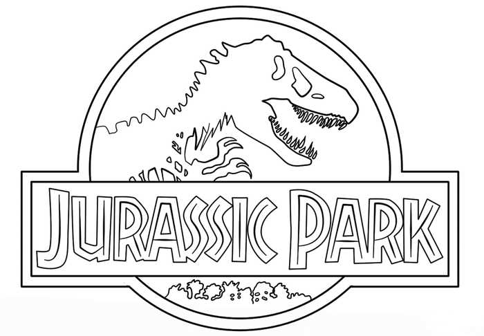Jurassic Park Logo Coloring Page