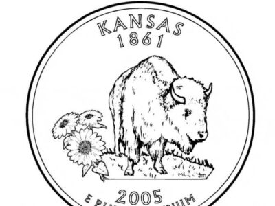 Kansas Quarter Coloring Page