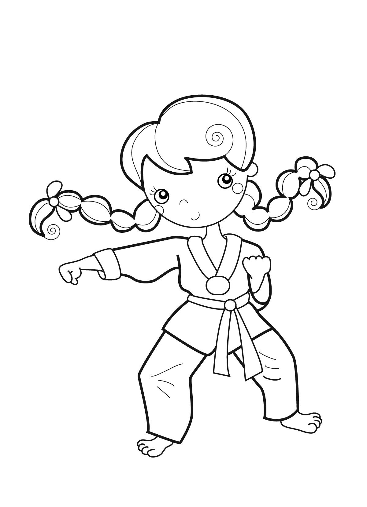 karate girl coloring pages