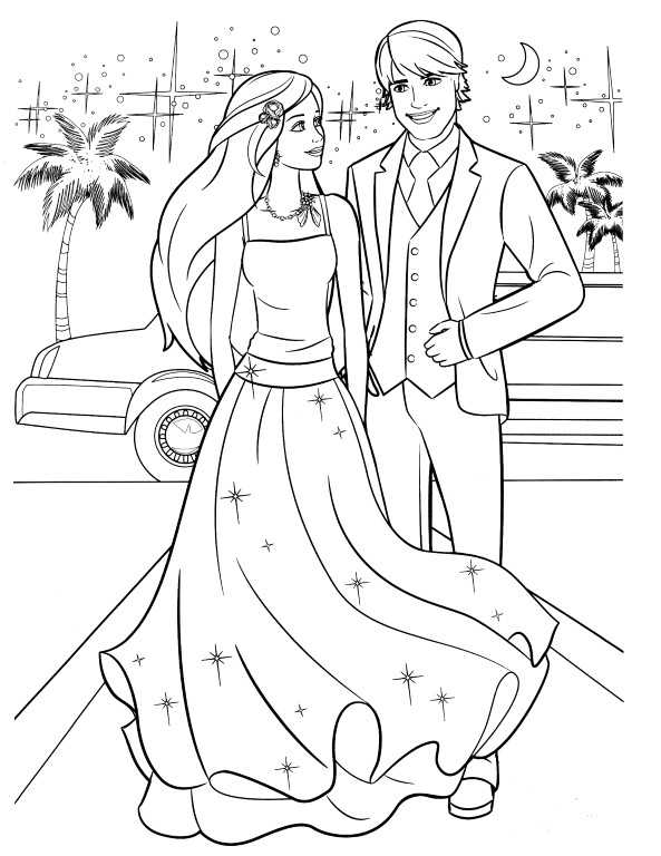 Ken Prom Barbie Coloring Pages