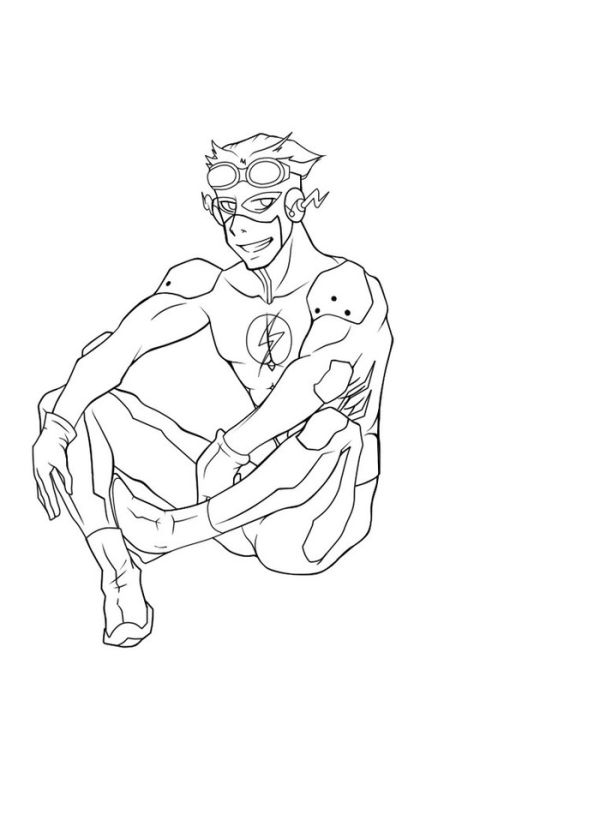 Kid flash coloring pages