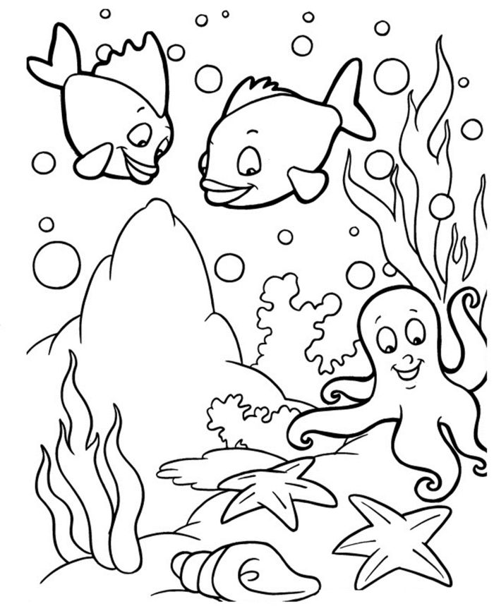 Kids Sea Animals Coloring Pages