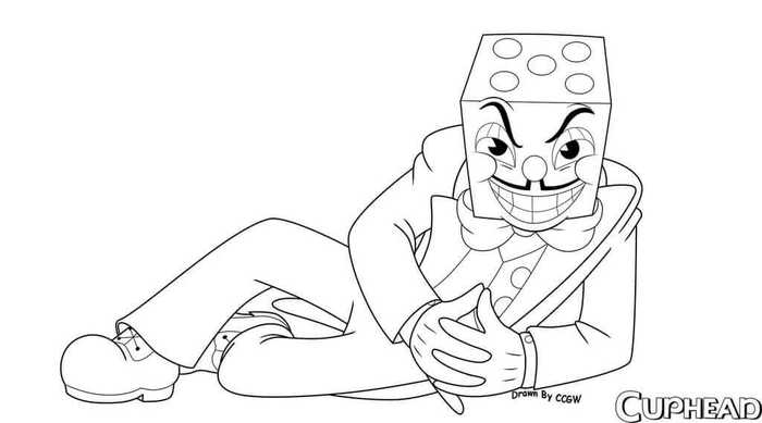 King Dice From Cuphead Coloring Sheet To Print