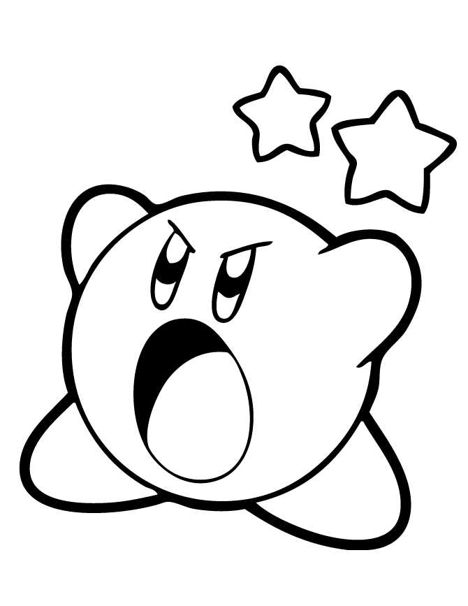 Kirby Inhale Coloring Sheet