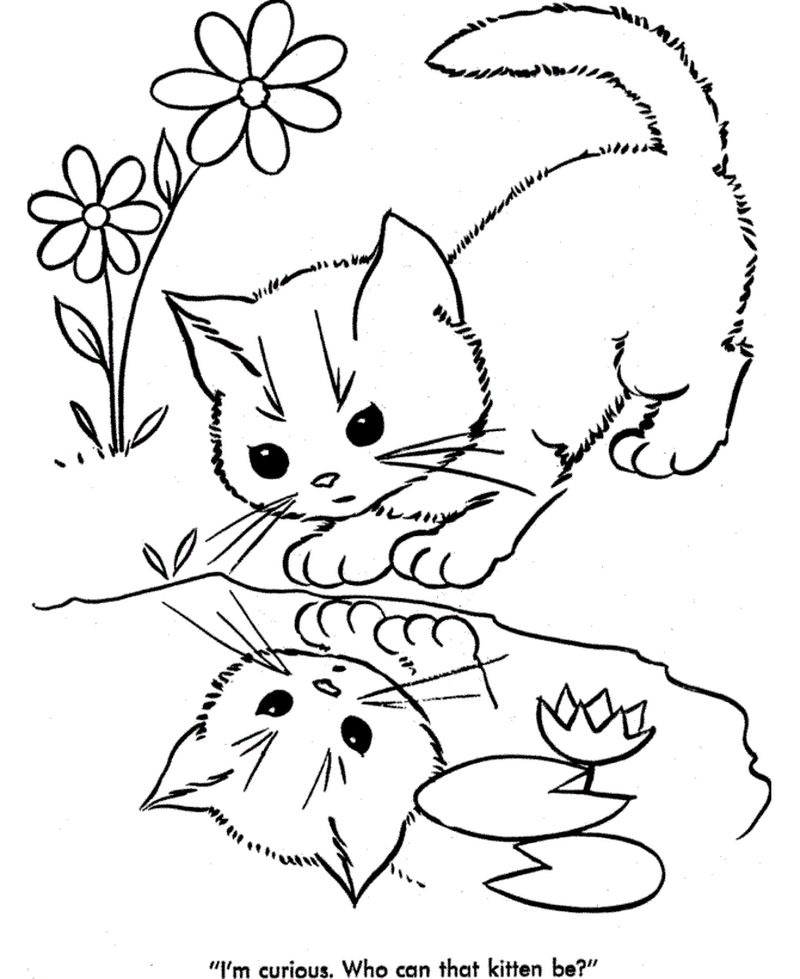 Kitty Cat Coloring Pages 1