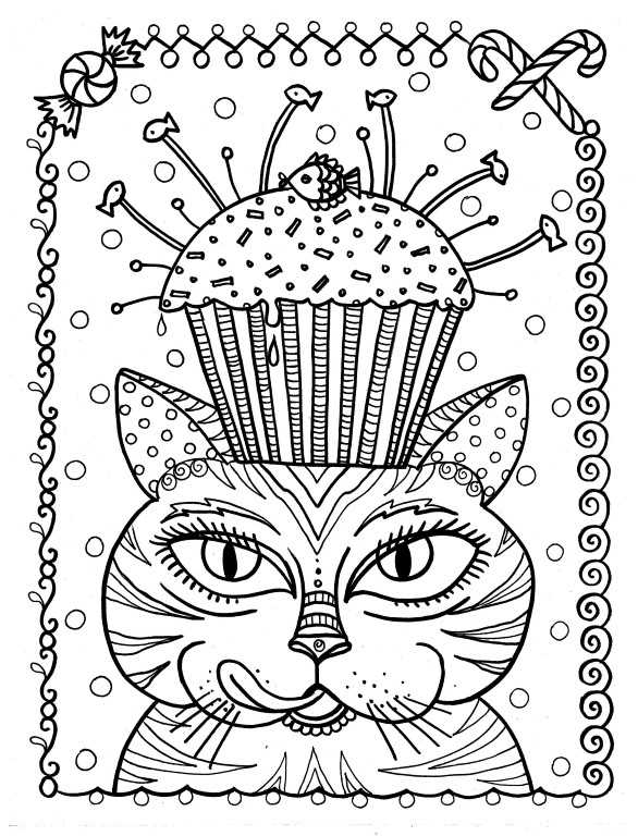 Kitty Cupcake Coloring Pages 1