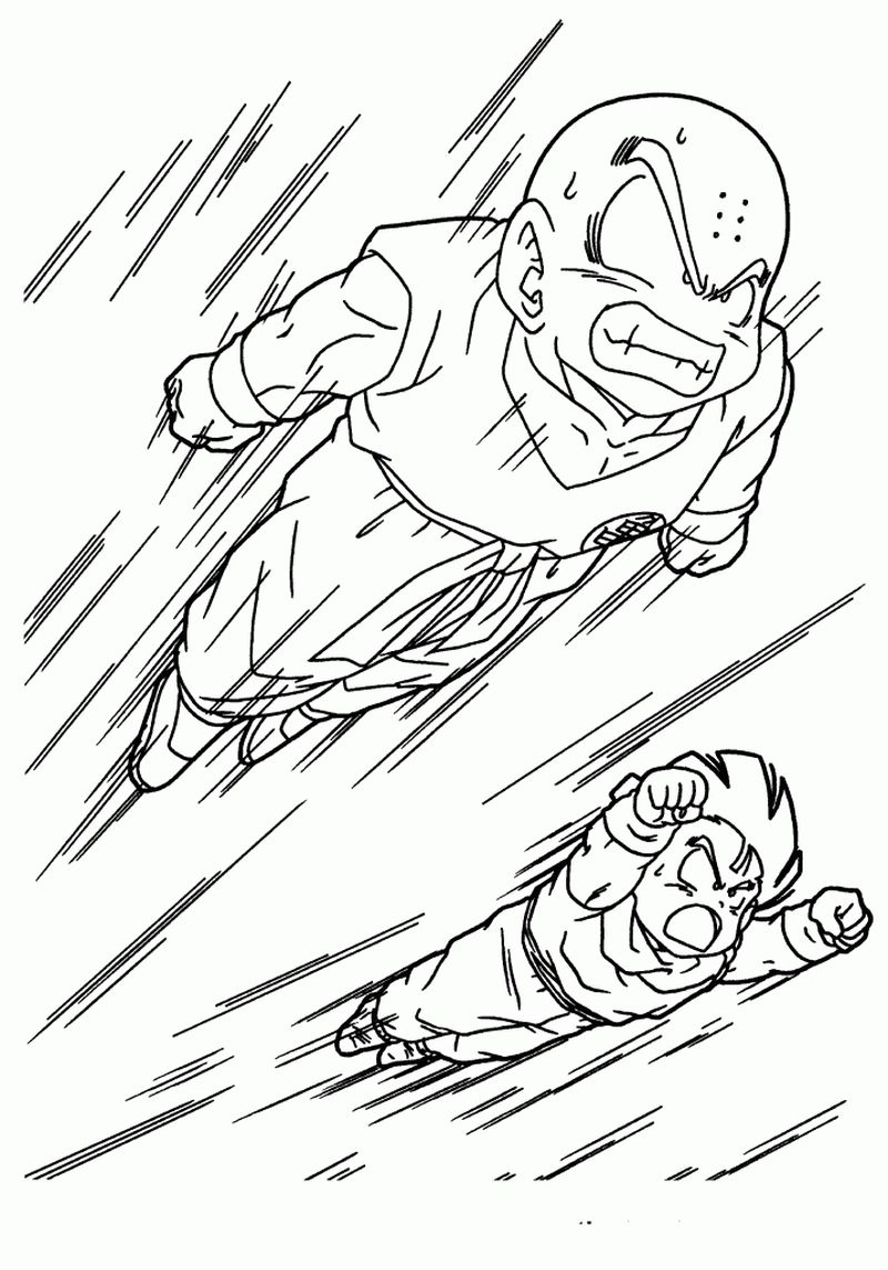Krillin and Gohan Dragon Ball Z Coloring Pages